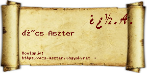 Ács Aszter névjegykártya